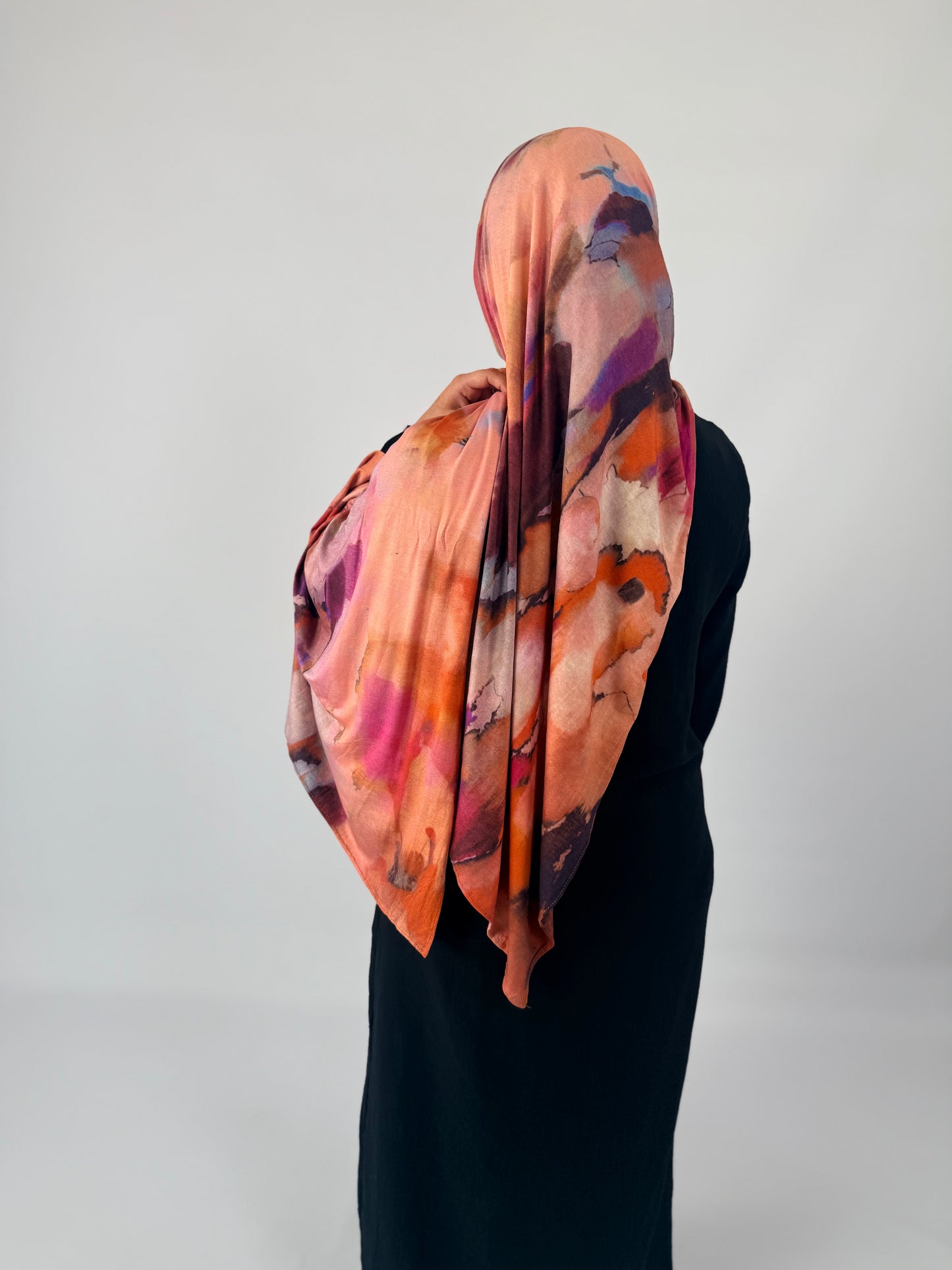 Watercolour Floral Double Sided Printed Jersey Hijab