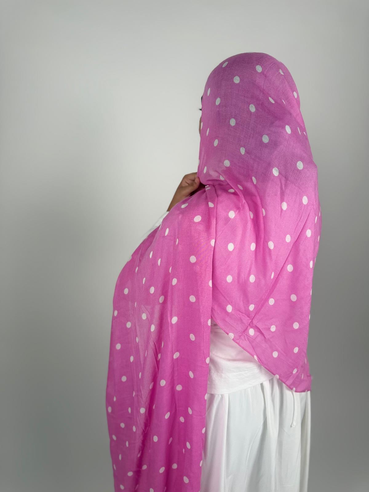 Pink White Polka Dots