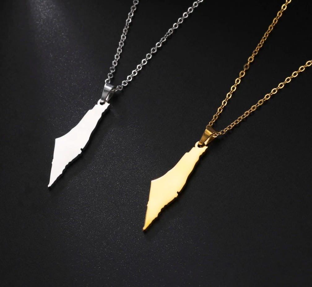 Palestine Plain Map Necklace