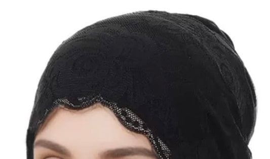 Black Lace Tie Back Undercap