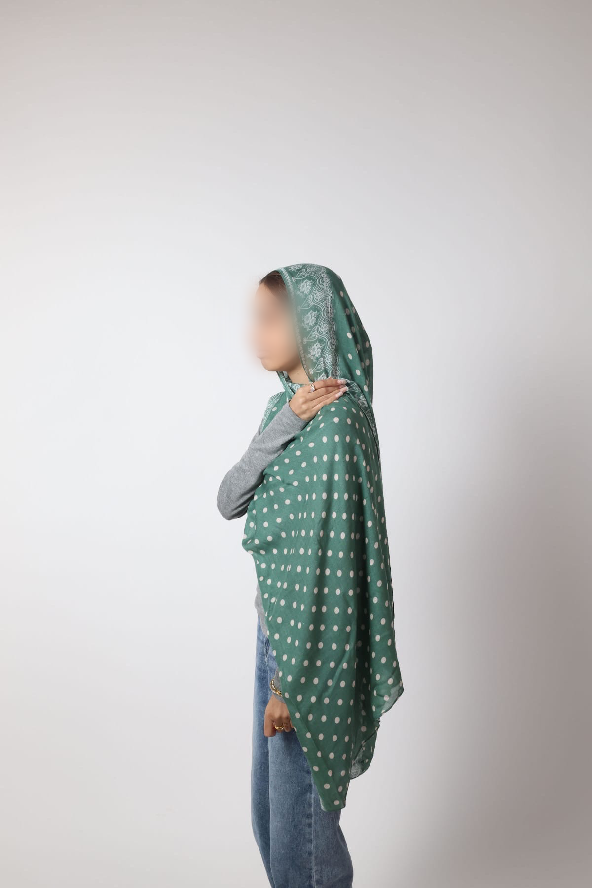 Sage Green Dottie Lace Print