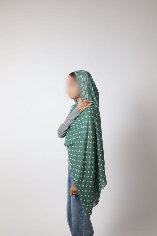 Sage Green Dottie Lace Print