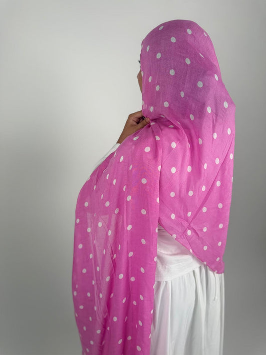 Pink White Polka Dots