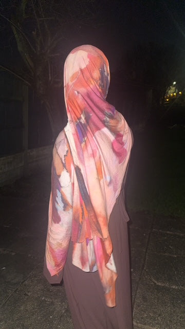 Watercolour Floral Double Sided Printed Jersey Hijab