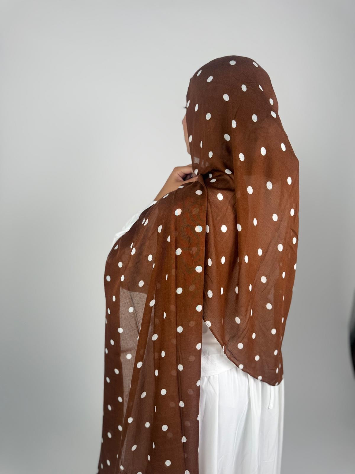 Brown White Polka Dots