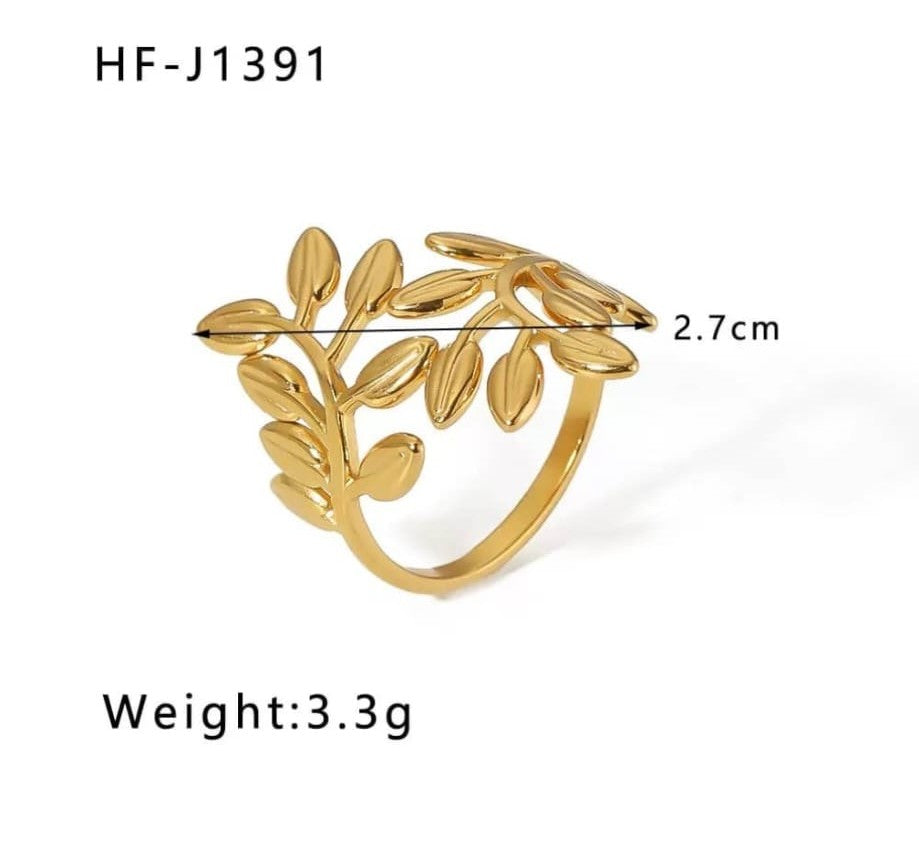 Palestine Olive Ring – 18K Gold Plated